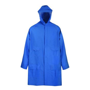 Diamondback 8156-XXXL Rain Parka, 3XL, PVC, Blue, Hooded Collar, Zipper with Snap Down Storm Flap Closure