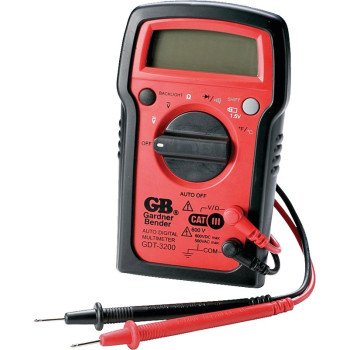 Gardner Bender GDT-3200 Multimeter, 500 VAC, 600 VDC, 20 MOhm, Digital, LCD Display, Red