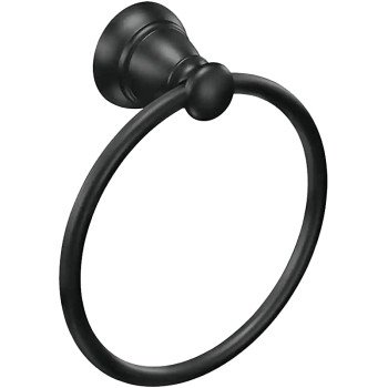 Moen Banbury Y2686BL Towel Ring, 6 in Dia Ring, Aluminum/Zinc, Matte, Wall Mounting