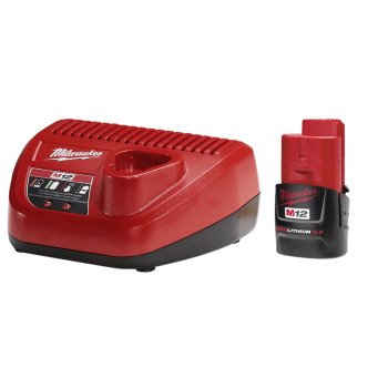 Milwaukee 48-59-2420 Battery/Charger Starter Kit, 12 V Battery, 2 Ah