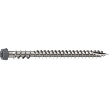 Camo 0367158GS Deck Screw, #10 Thread, 2-1/2 in L, Reverse Upper Thread, Trim Head, Star Drive, Sharp, Type-17 Point