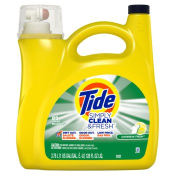 Tide Simply Clean and Fresh Series 80762593 High-Efficiency Laundry Detergent, 117 fl-oz, Bottle, Liquid, Daybreak Fresh