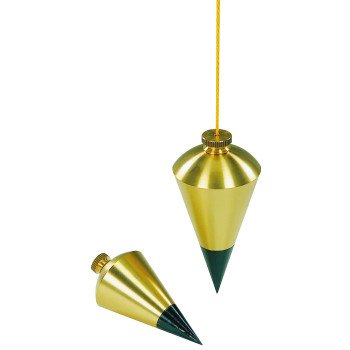 STANLEY 47-973 Plumb Bob, 8 oz, Brass, Lacquered