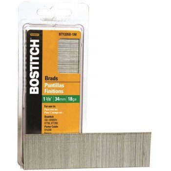 Bostitch BT1335B-1M Nail, Glue Collation, 1-3/8 in L, 18 Gauge, Steel, Coated, Brad Head, Smooth Shank, 1000/PK