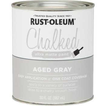 Rust-Oleum 285143 Chalk Paint, Ultra Matte, Aged Gray, 30 oz