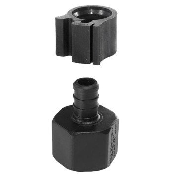 Flair-It PEXLOCK 30841 Pipe Adapter with Clamp, 1/2 in, Female, Polysulfone, Black, 100 psi Pressure