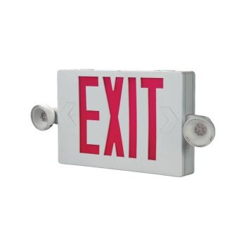 Sure-Lites APCH7R Exit Light, 16.56 in OAW, 8-1/4 in OAH, 120/277 VAC, Thermoplastic Fixture, White