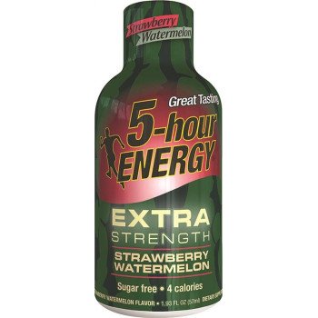 5-hour ENERGY 748125 Sugar-Free Energy Drink, Liquid, Strawberry, Watermelon Flavor, 1.93 oz Bottle