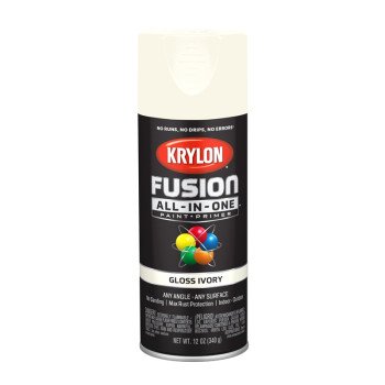 Krylon K02711007 Spray Paint, Gloss, Ivory, 12 oz, Can