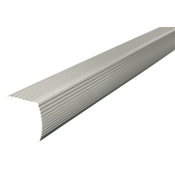 M-D 43376 Fluted Stair Edging, 72 in L, Aluminum, Silver, Satin