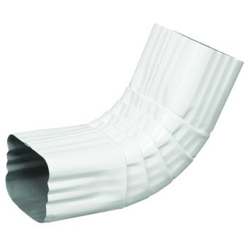 Amerimax 27064 Front Gutter Elbow, Aluminum, White