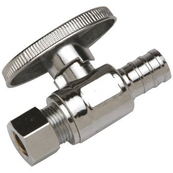 Apollo CPXVS1238C Stop Valve, 1/2 x 3/8 in Connection, PEX Barb x Compression, Brass Body