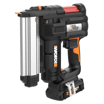 Worx WX840L Brad Nailer Gun Kit, Battery Included, 20 V, 2 Ah, 18 ga Magazine, 18 ga Nail