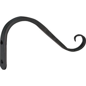 Landscapers Select GB-3021 Hanging Plant Hook, 5-3/4 in L, 3.5 in H, Steel, Matte Black, Wall Mount Mounting