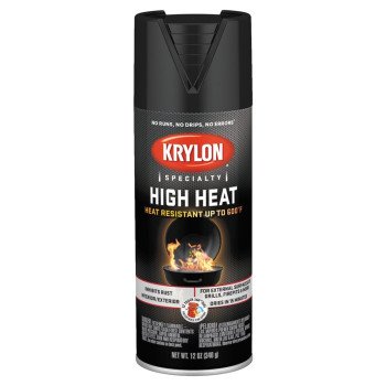 Krylon K01618777 Spray Spray Paint, Satin, Black, 12 oz, Aerosol Can