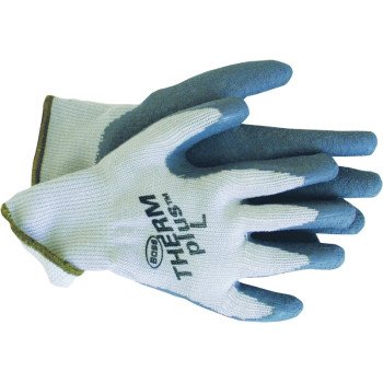 Boss plus 8435L Protective Gloves, Unisex, L, Knit Wrist Cuff, Acrylic Glove, Gray/White