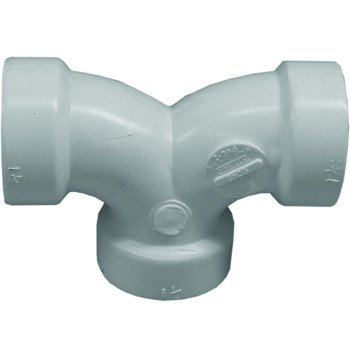 Genova 700 Series 70716 Double Pipe Elbow, 1-1/2 in, Hub, 90 deg Angle, PVC, SCH 40 Schedule