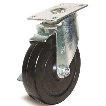 Dh Casters C-LM5P1RSB Swivel Caster, 5 in Dia Wheel, 1-1/4 in W Wheel, Rubber Wheel, 300 lb