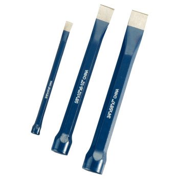 Vulcan JL-3CSL Cold Chisel Set, 3-Piece, Chrome Alloy Steel, Baked Enamel, Blue