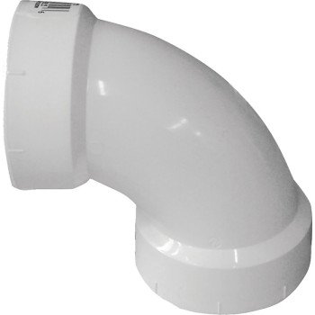 Canplas 192252L Sanitary Pipe Elbow, 2 in, Hub, 90 deg Angle, PVC, White