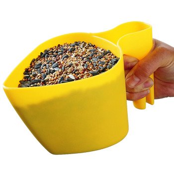 Perky-Pet Scoop N' Fill 300-12 Bird Seed Scoop, Plastic, Bright Yellow, For: Bird Feeder