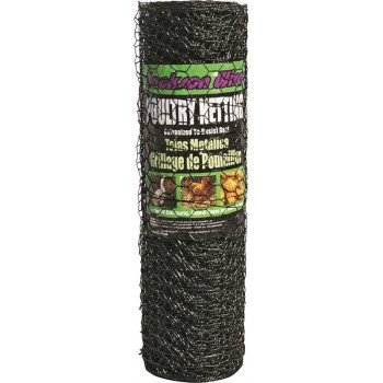 Jackson Wire 12012329 Poultry Netting, 50 ft L, 24 in W, 20 ga Gauge, Hexagonal Mesh, 1 in Mesh, Vinyl-Coated