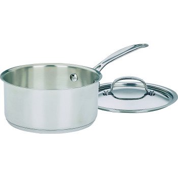 Cuisinart Chef's Classic 719-18 Sauce Pan with Cover, 2 qt Capacity, Aluminum, Polished Mirror, Riveted Handle