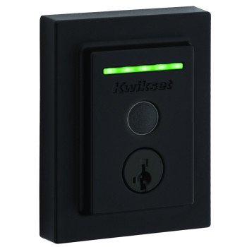 Kwikset Halo Series 959 CNT FPTR WIFI 514 Electronic Deadbolt, Matte Black, Residential, Brass/Steel, OS: Android