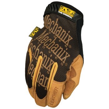Mechanix Wear Durahide Series LMG-75-009 Mechanic Gloves, M, Wing Thumb, Hook-and-Loop Cuff, Leather, Tan