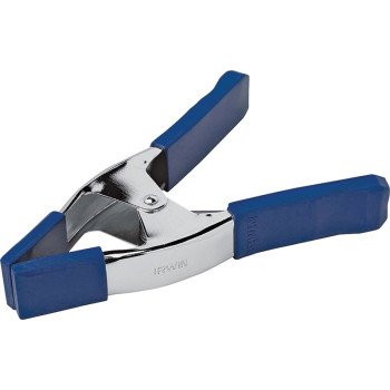 Irwin 222803 Spring Clamp with Soft Grip Pad, 3 in Clamping, Steel, Blue/Silver