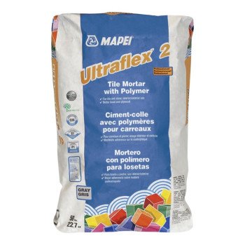 Mapei Ultraflex 2 Series 6005521 Tile Mortar, Gray, Powder, 50 lb, Bag