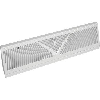 Imperial RG3056-A Baseboard Diffuser, 24 in L, 2-3/4 in W, 360 deg Air Deflection, Steel, White