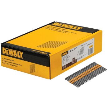 DEWALT DWRHS10D131 Framing Nail, 3 in L, 9, Steel, Bright, Full Round Head, Smooth Shank