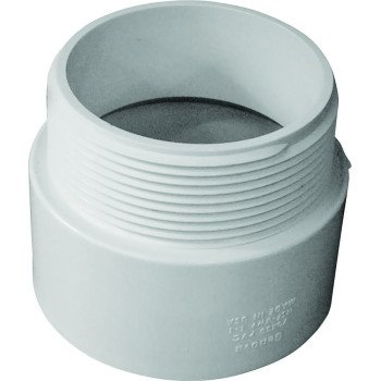 Canplas 192873 Pipe Adapter, 3 in, MNPT x Hub, PVC, White