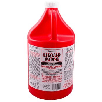 Liquid Fire LF-G-4 Drain Opener, Liquid, Dark Amber, Slight Pungent, 128 oz Bottle