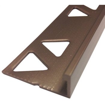 M-D 31353 Tile Edge, 96 in L, 3/8 in W, Aluminum, Bronze