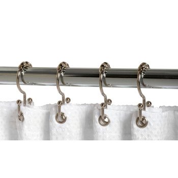 Zenna Home 96SS Roller Shower Curtain Hook, Steel/Zinc, Chrome