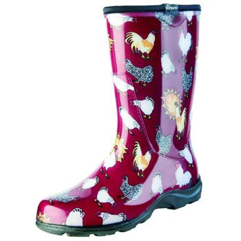 Sloggers 5016CBR-10 Rain and Garden Boots, 10 in, Chicken, Barn Red