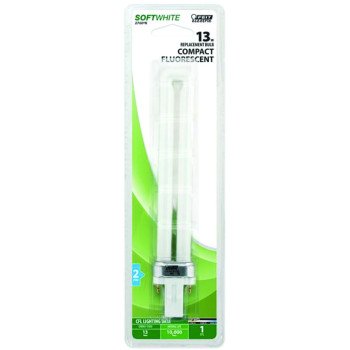 Feit Electric BPPL13 Compact Fluorescent Bulb, 13 W, PL Lamp, GX23 Lamp Base, 800 Lumens, 2700 K Color Temp