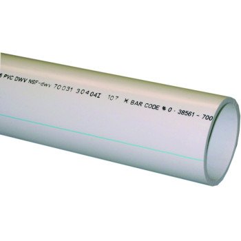 Charlotte Pipe PVC 07300 0800 Pipe, 3 in, 20 ft L, SCH 40 Schedule, PVC, White