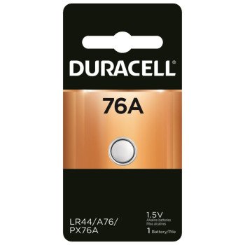 Duracell PX76A675PK Battery, 1.5 V Battery, 190 mAh, A76 Battery, Alkaline, Lithium, Manganese Dioxide