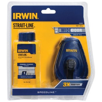 Irwin 1932883 Speedline Chalk Reel, 100 ft L Line, Gear Rewind, 3:1 Gear Ratio