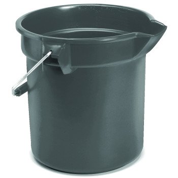 Rubbermaid Professional Plus FG296300GRAY Bucket, 10 qt Capacity, 10-1/2 in Dia, Polyethylene, Gray