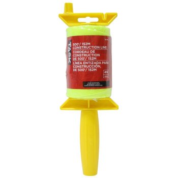 TASK T27210 Construction Line Reel, 500 ft L Line, Fluorescent Yellow Line