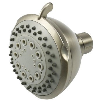 Boston Harbor TS02213NP Shower Head, 1.75 gpm, 1/2-14 NPT Connection, Threaded, 3-Spray Function, Plastic, 3-5/8 in Dia