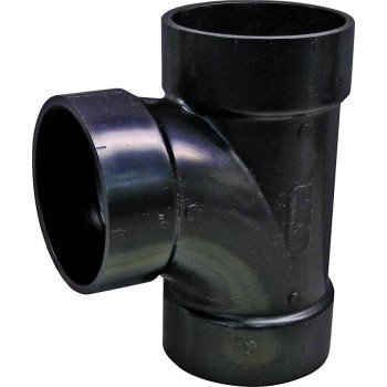 Canplas 102153LBC Sanitary Pipe Tee, 3 in, Hub, ABS, Black