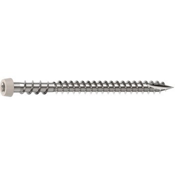 Camo 0367158NS Deck Screw, #10 Thread, 2-1/2 in L, Reverse Upper Thread, Trim Head, Star Drive, Sharp, Type-17 Point