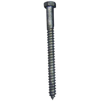 Midwest Fastener 05600 Lag Screw, 1/2-6 Thread, 6 in OAL, 2 Grade, Galvanized Steel, SAE Measuring