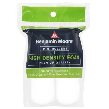 Benjamin Moore U66400-018 High-Density Mini Roller Cover, 4 in L, Foam Cover, White