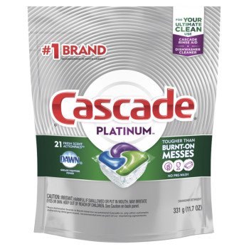 Cascade Platinum 80720 Dishwasher Detergent, 11.7 oz, Solid, Fresh, White